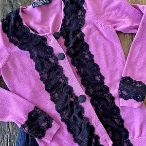 Lavender Sweater w/Lace